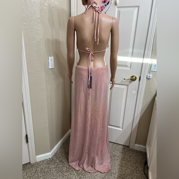 Fashion Nova Shimmering Pink Backless Dress - Picture 5 of 8